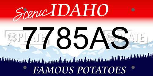 7785AS Idaho License Plate