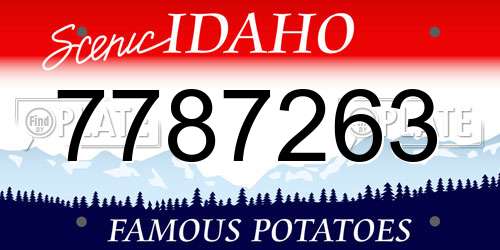 7787263 Idaho License Plate