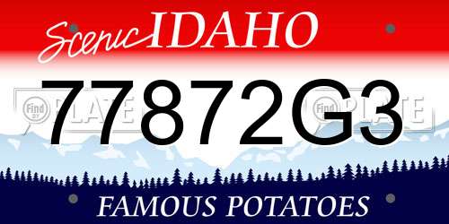 77872G3 Idaho License Plate