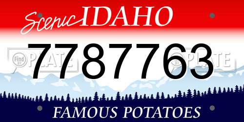 7787763 Idaho License Plate