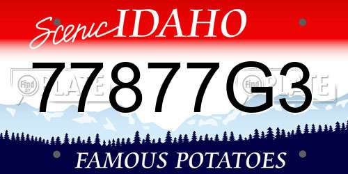 77877G3 Idaho License Plate