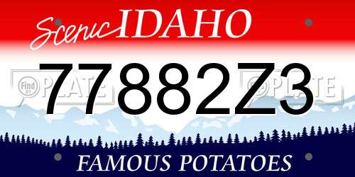 77882Z3 Idaho License Plate