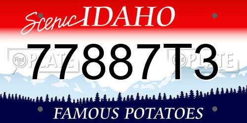 77887T3 Idaho License Plate