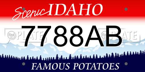 7788AB Idaho License Plate