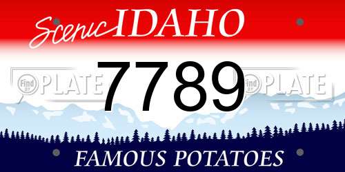 7789 Idaho License Plate