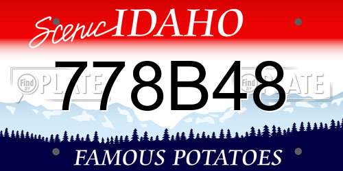 778B48 Idaho License Plate