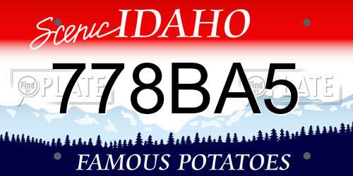 778BA5 Idaho License Plate