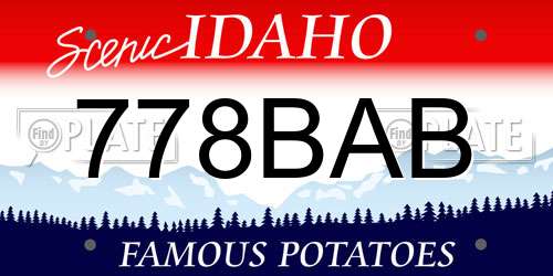 778BAB Idaho License Plate