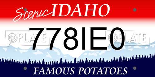 778IE0 Idaho License Plate