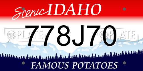 778J70 Idaho License Plate