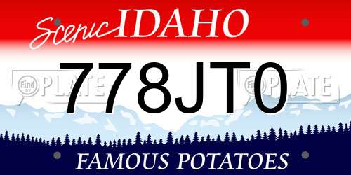778JT0 Idaho License Plate