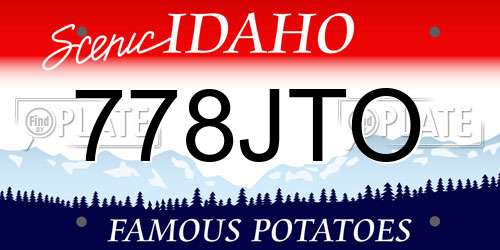 778JTO Idaho License Plate