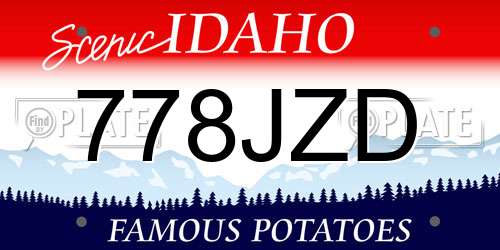 778JZD Idaho License Plate