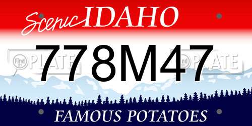 778M47 Idaho License Plate
