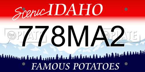 778MA2 Idaho License Plate