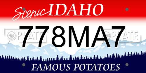 778MA7 Idaho License Plate