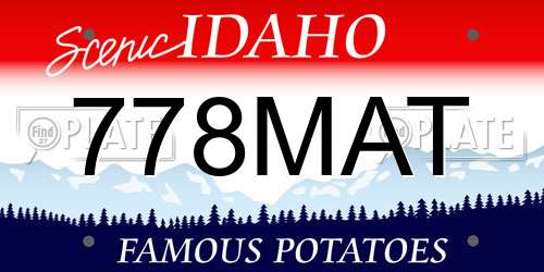 778MAT Idaho License Plate