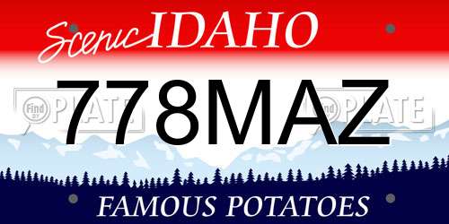 778MAZ Idaho License Plate