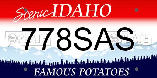 778SAS Idaho License Plate