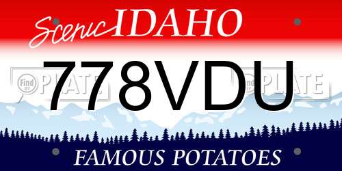 778VDU Idaho License Plate