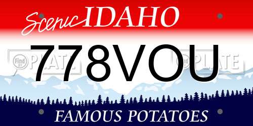 778VOU Idaho License Plate