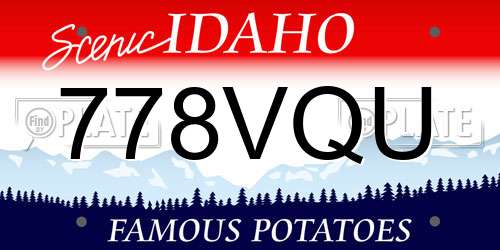 778VQU Idaho License Plate