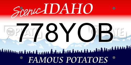 778YOB Idaho License Plate
