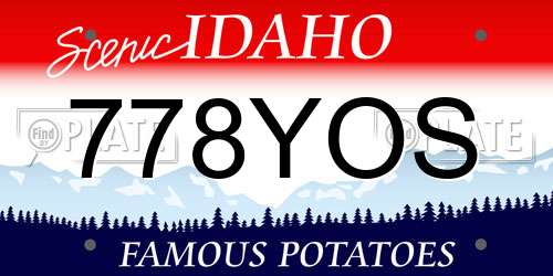 778YOS Idaho License Plate