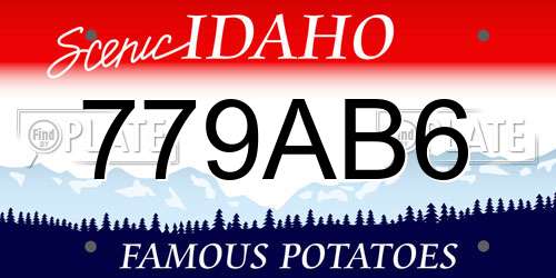 779AB6 Idaho License Plate