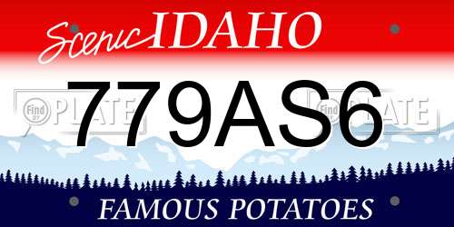 779AS6 Idaho License Plate