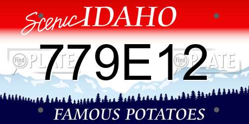 779E12 Idaho License Plate
