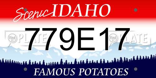779E17 Idaho License Plate