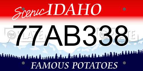 77AB338 Idaho License Plate