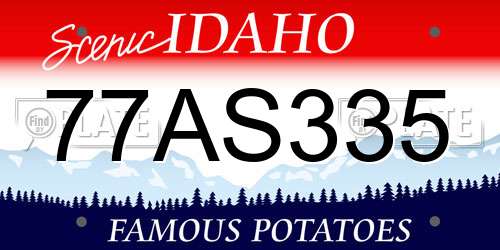 77AS335 Idaho License Plate