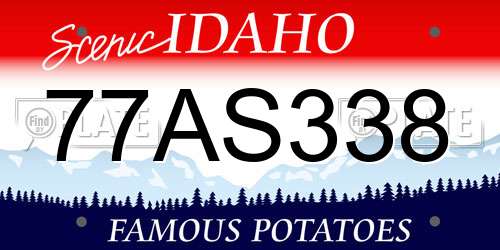 77AS338 Idaho License Plate
