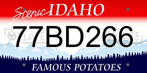 77BD266 Idaho License Plate