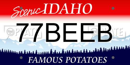 77BEEB Idaho License Plate