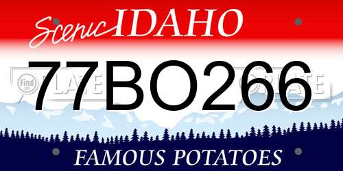 77BO266 Idaho License Plate