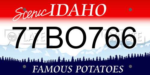 77BO766 Idaho License Plate