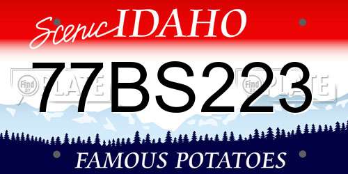 77BS223 Idaho License Plate