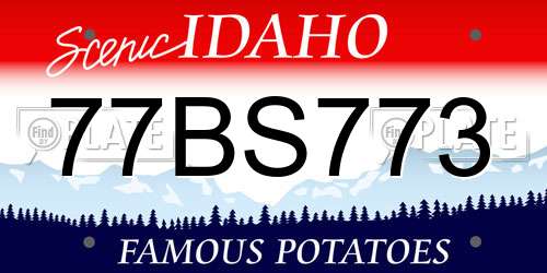 77BS773 Idaho License Plate