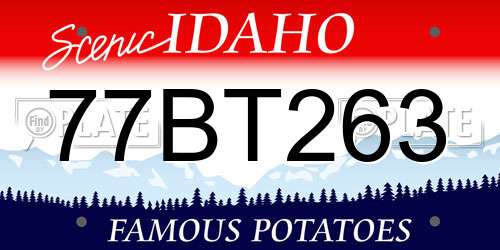77BT263 Idaho License Plate