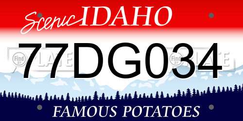 77DG034 Idaho License Plate