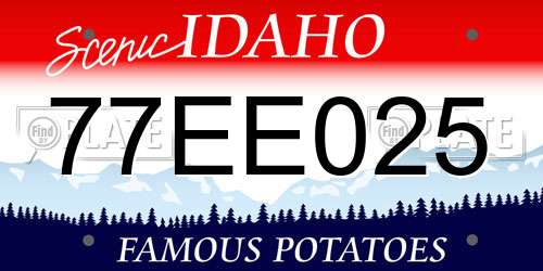 77EE025 Idaho License Plate