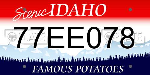 77EE078 Idaho License Plate