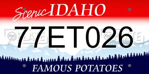 77ET026 Idaho License Plate
