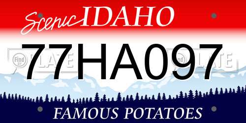 77HA097 Idaho License Plate