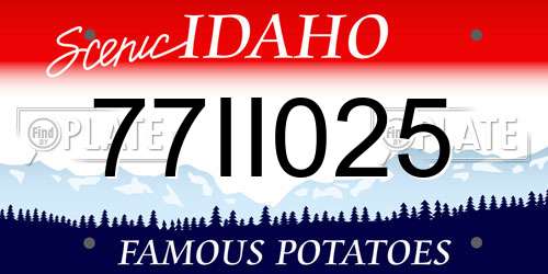 77II025 Idaho License Plate