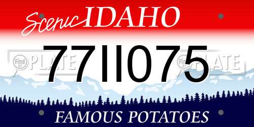 77II075 Idaho License Plate