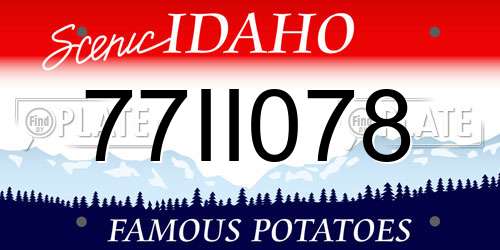 77II078 Idaho License Plate